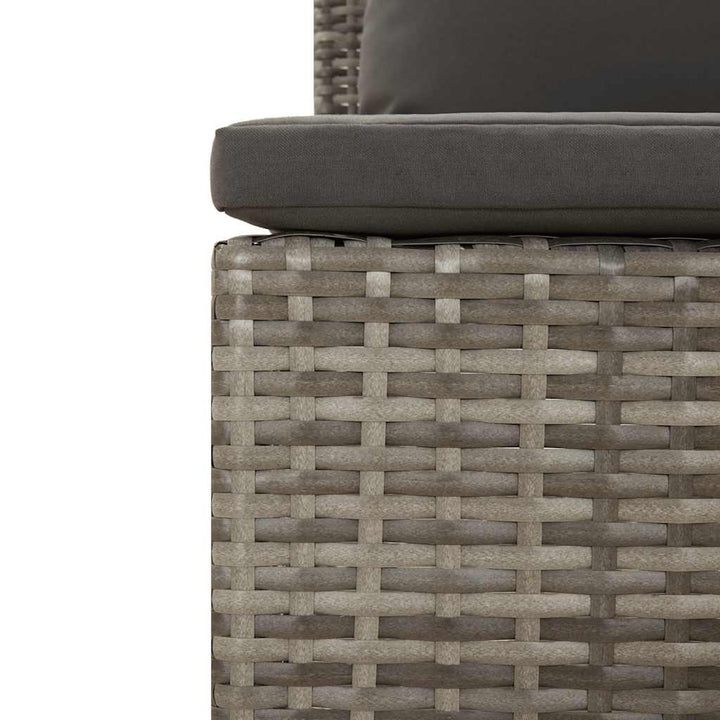havesofa med hynde grå polyrattan