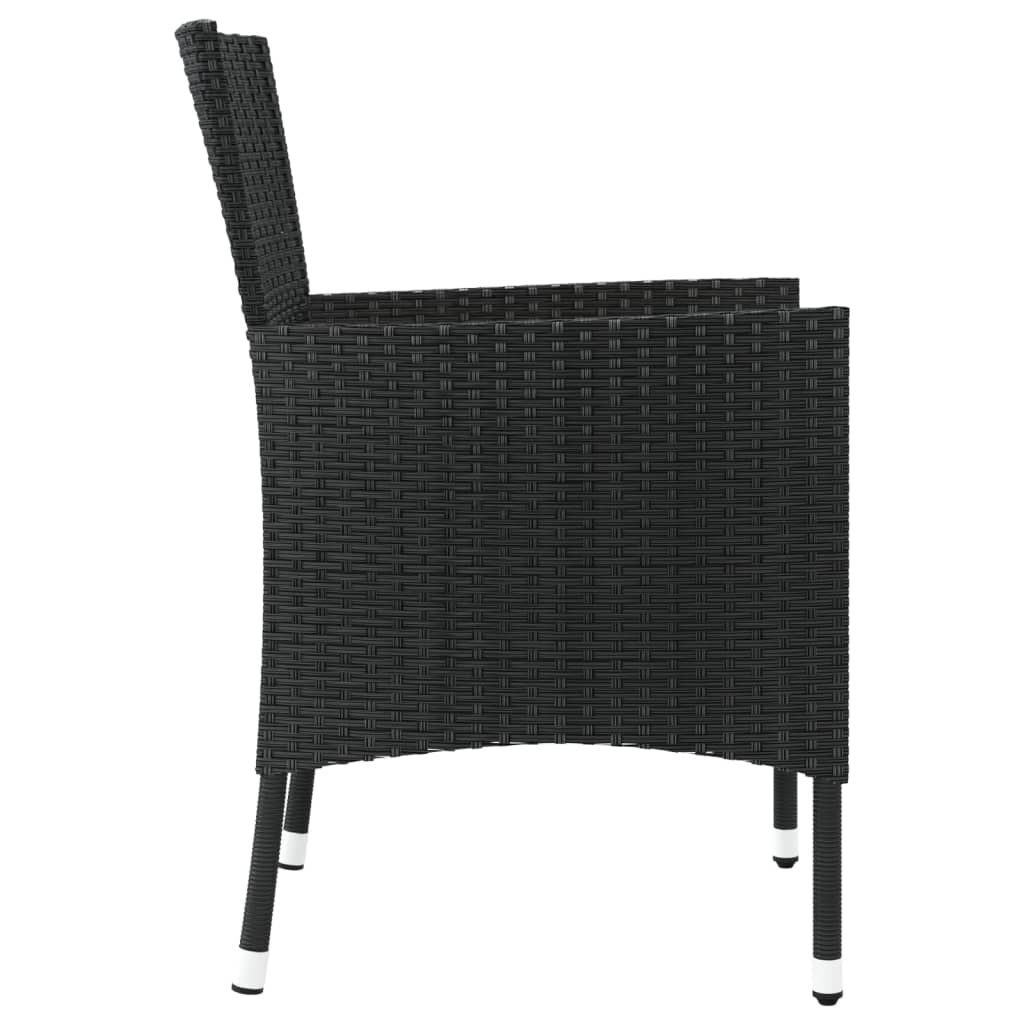 havestole med hynder 2 stk. sort polyrattan (kun UK/IE/FI/NO)