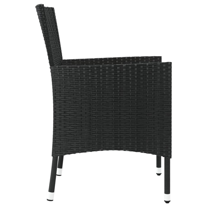 havestole med hynder 2 stk. sort polyrattan (kun UK/IE/FI/NO)