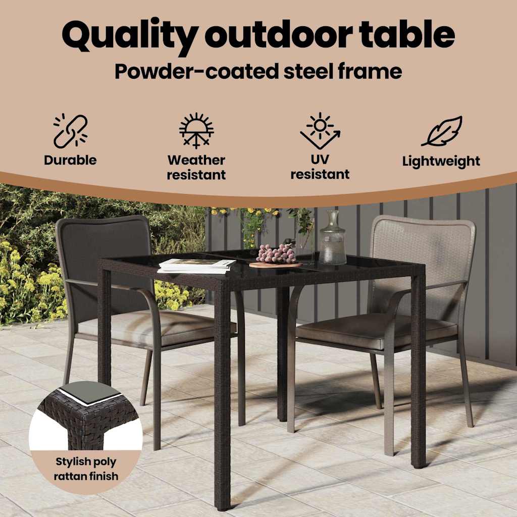 Havemøbel Bord Brun 90 x 90 x 75 cm polyrattan