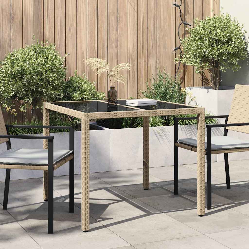 Havemøbel Bord Beige 90 x 90 x 75 cm polyrattan