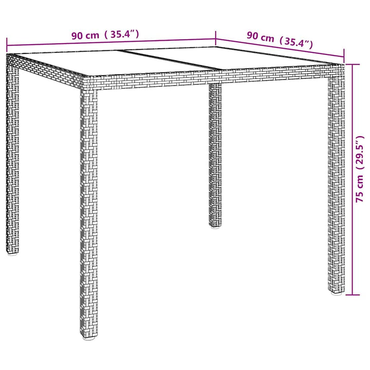 Havemøbel Bord Beige 90 x 90 x 75 cm polyrattan
