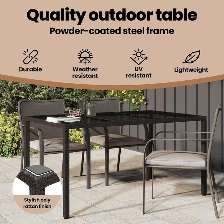 Havemøbel Bord Brun 150 x 90 x 75 cm polyrattan
