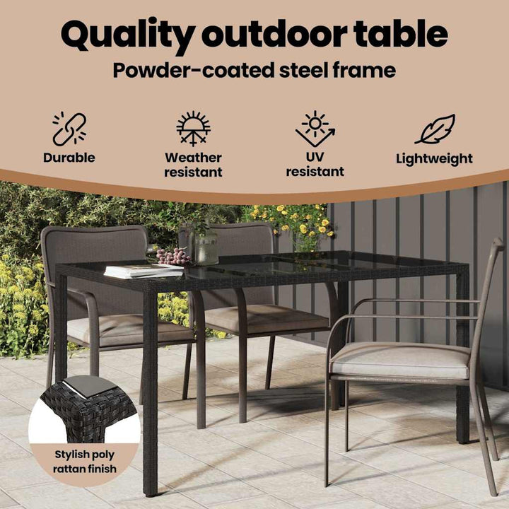 Havemøbel Bord Sort 150 x 90 x 75 cm polyrattan