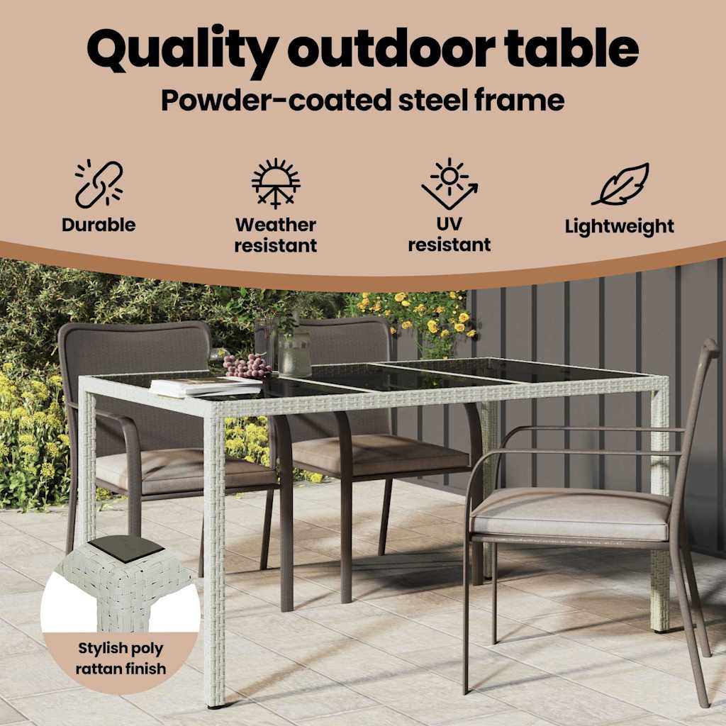 Havemøbel Bord Hvid 150 x 90 x 75 cm polyrattan