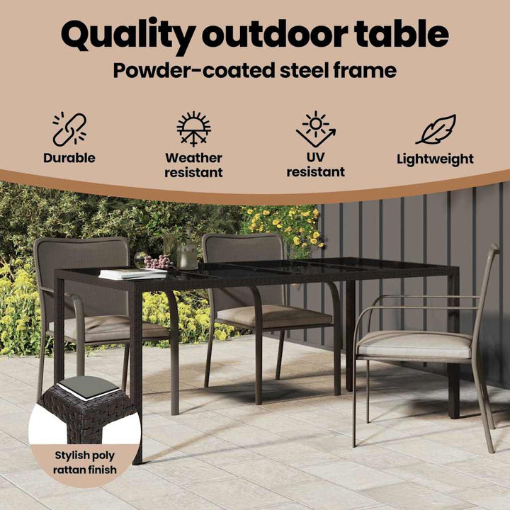 Havemøbel Bord Brun 190 x 90 x 75 cm polyrattan