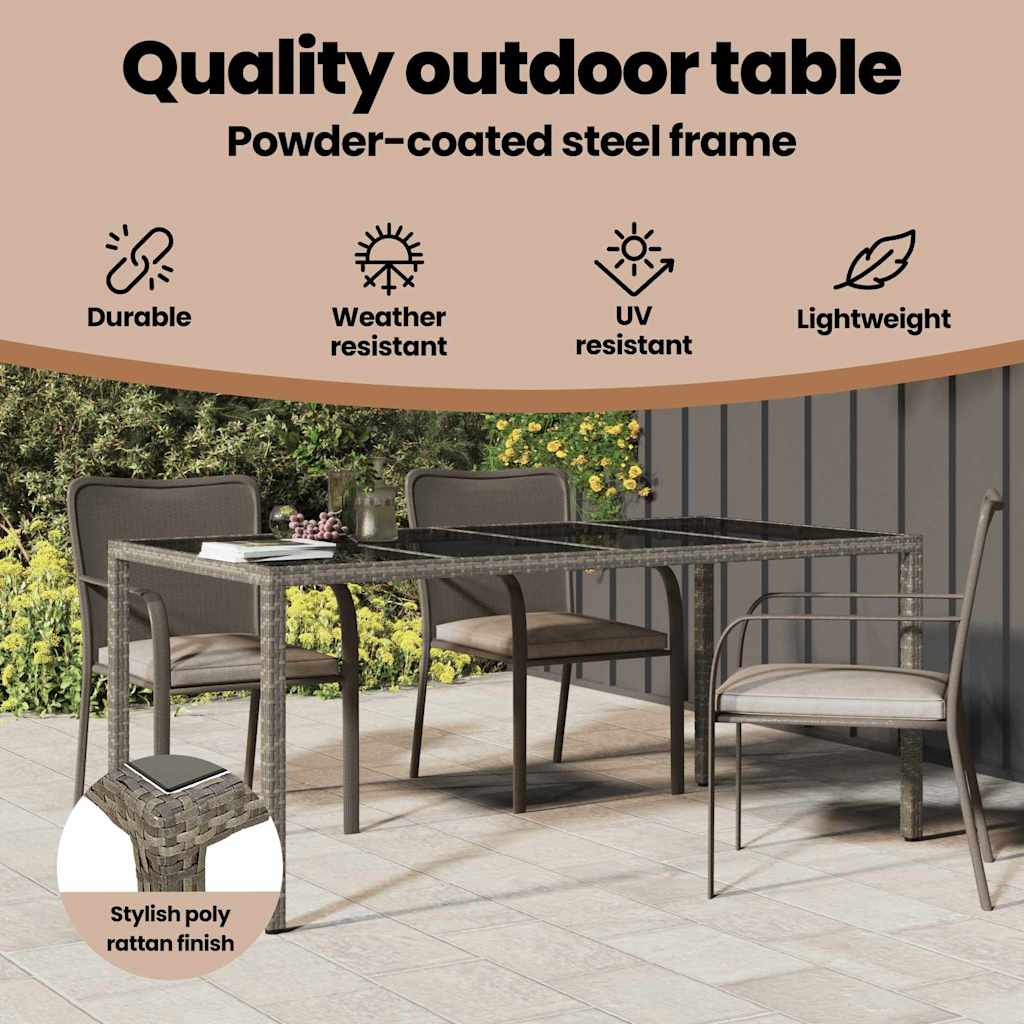 Havemøbel Bord Grå 190 x 90 x 75 cm polyrattan
