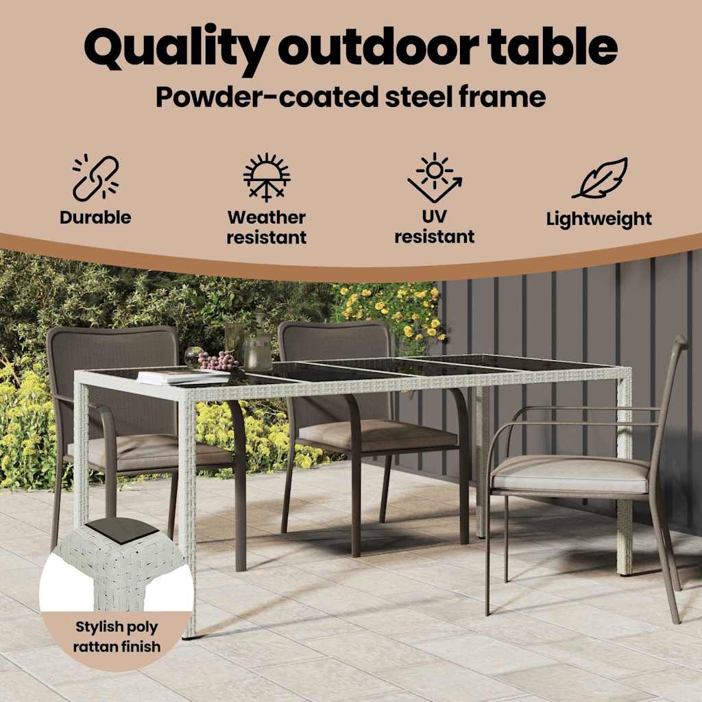 Havemøbel Bord Hvid 190 x 90 x 75 cm polyrattan