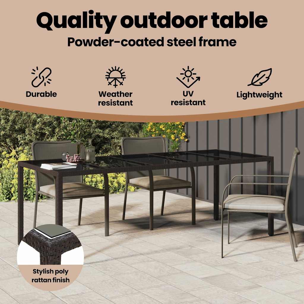 Havemøbel Bord Brun 250 x 100 x 75 cm polyrattan
