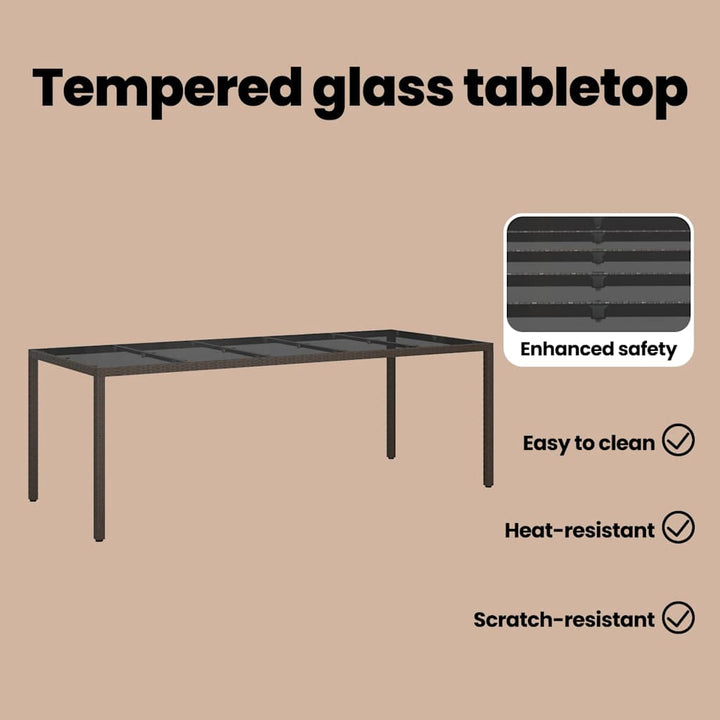 Havemøbel Bord Brun 250 x 100 x 75 cm polyrattan