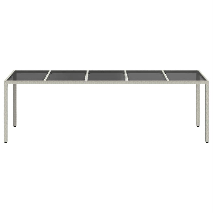 havebord 250x100x75 cm polyrattan og hærdet glas hvid