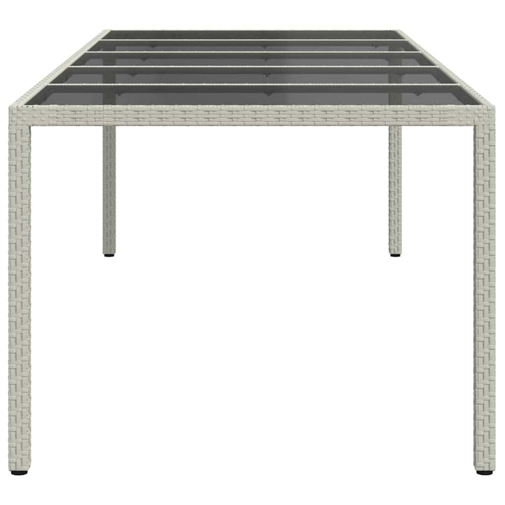 havebord 250x100x75 cm polyrattan og hærdet glas hvid