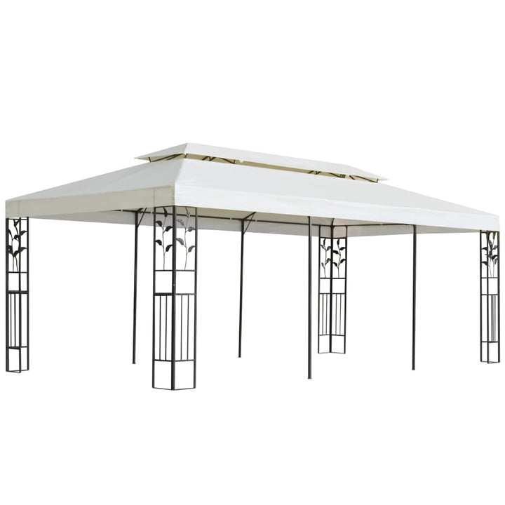 pavillon med dobbelttag 6x3 m stål hvid