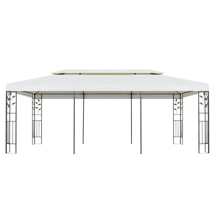 pavillon med dobbelttag 6x3 m stål hvid