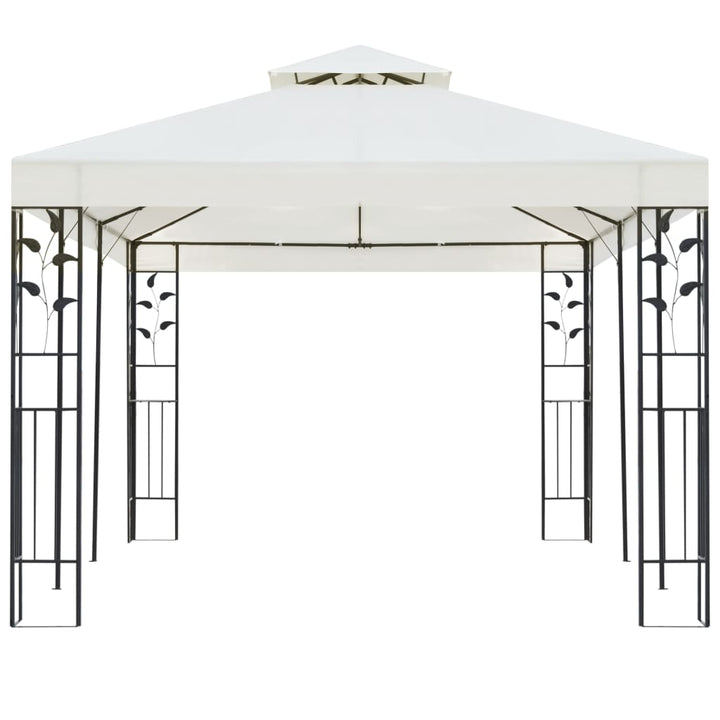 pavillon med dobbelttag 6x3 m stål hvid