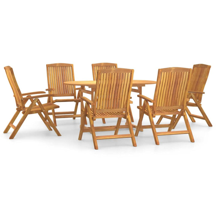 spisebordssæt til haven 7 dele massivt teaktræ