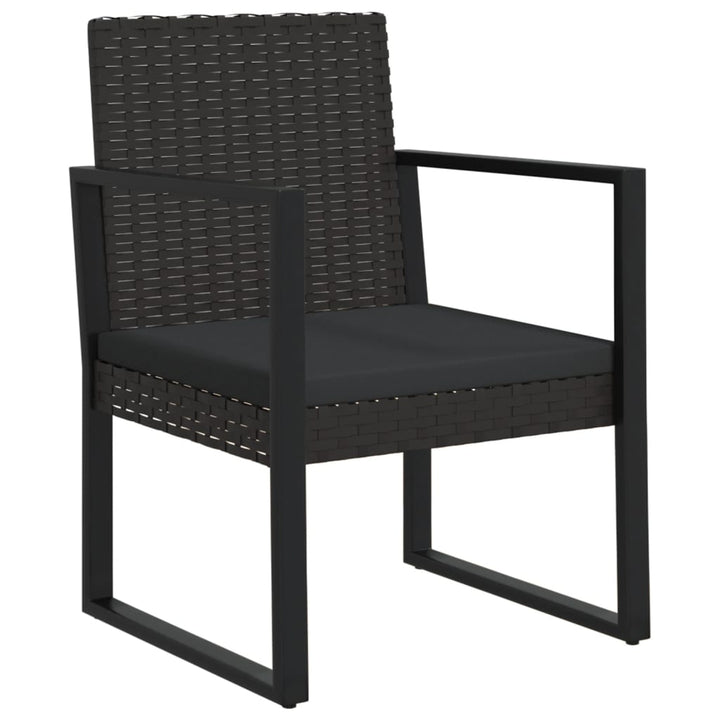 havestol med hynde polyrattan sort