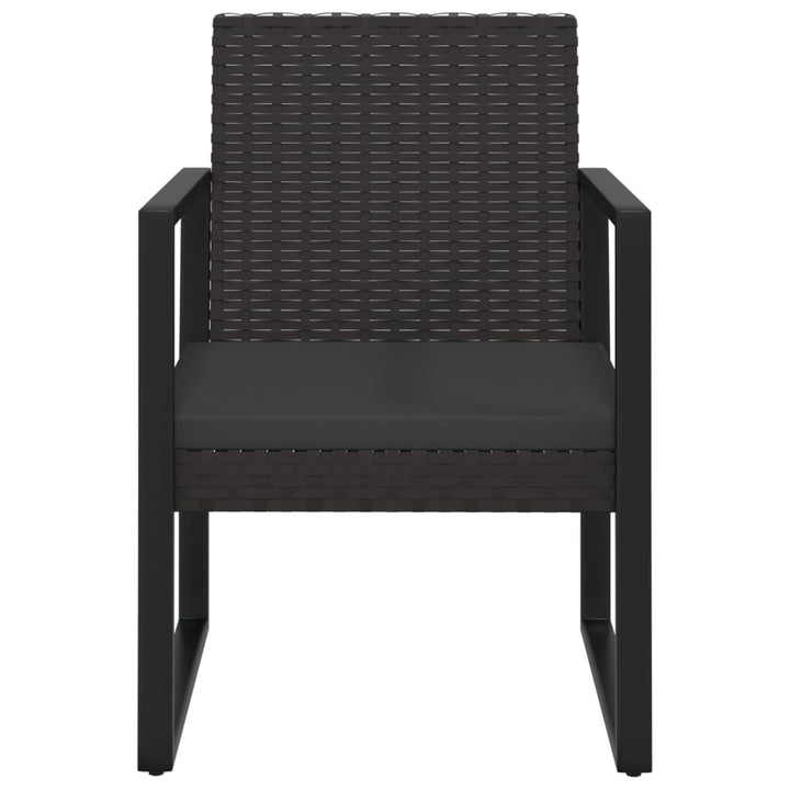 havestol med hynde polyrattan sort