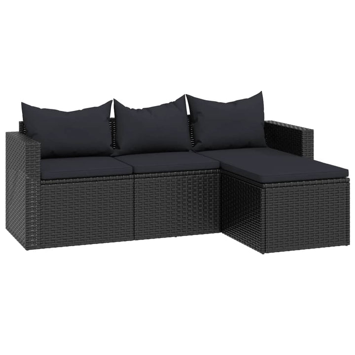 loungesæt til haven polyrattan sort