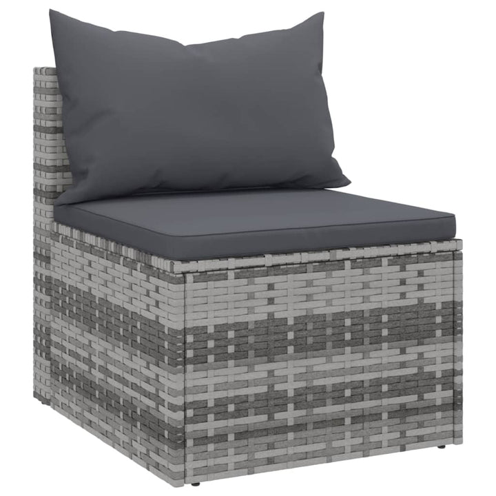 midtermoduler til havesofa 2 stk. med hynder polyrattan grå