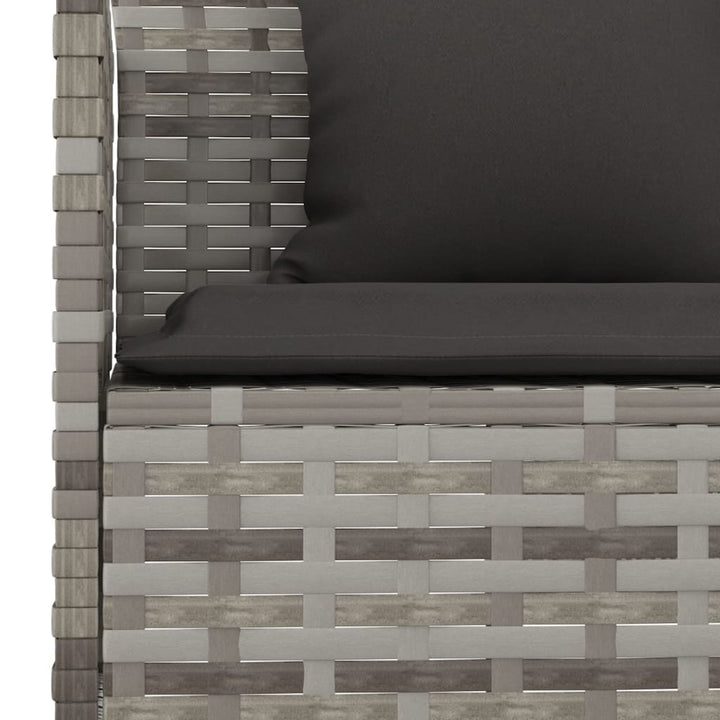 L-formet havesofa med hynder polyrattan grå