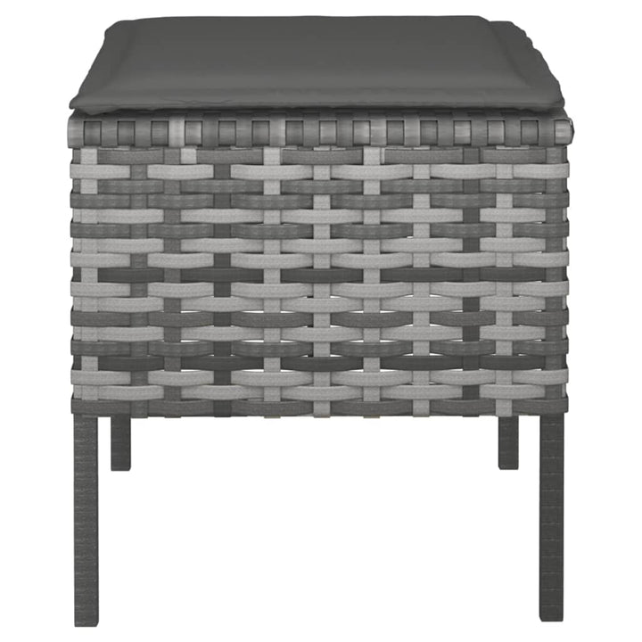 fodskamler med hynder 4 stk. til haven polyrattan grå