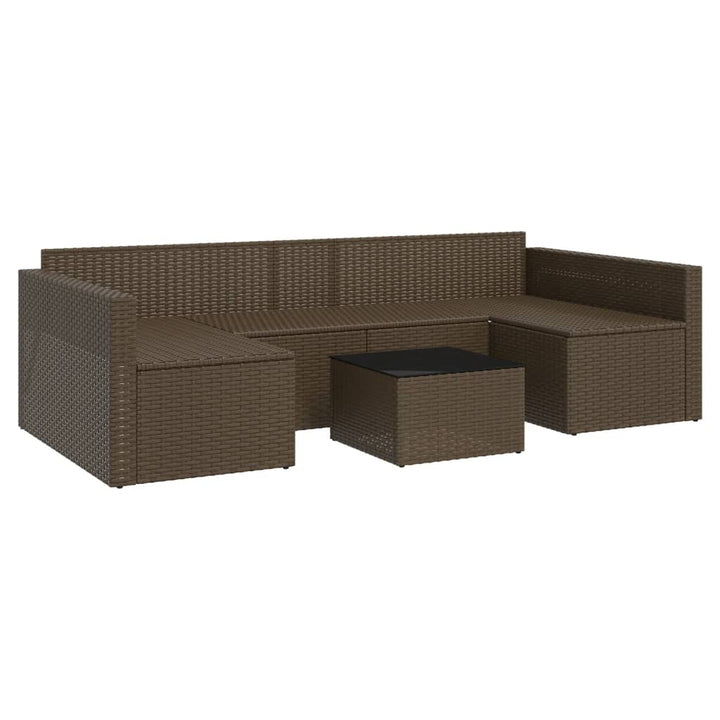 loungesæt til haven 2 dele med hynder polyrattan brun