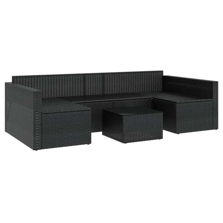loungesæt til haven 2 dele med hynder polyrattan sort