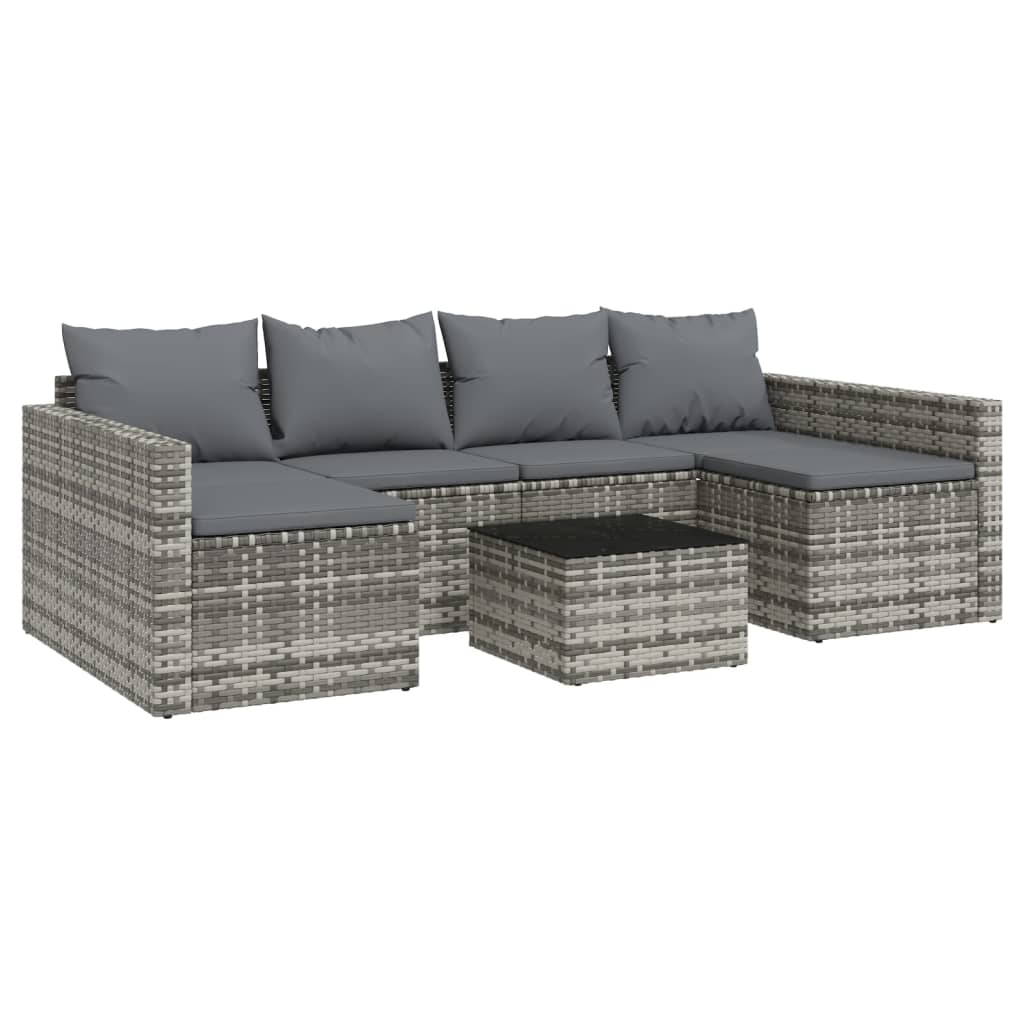 loungesæt til haven 2 dele med hynder polyrattan grå