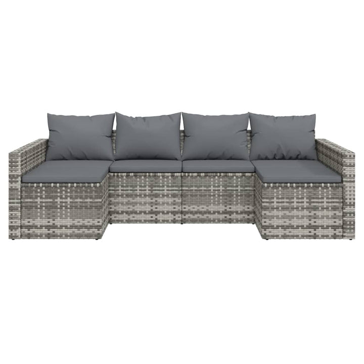 loungesæt til haven 2 dele med hynder polyrattan grå