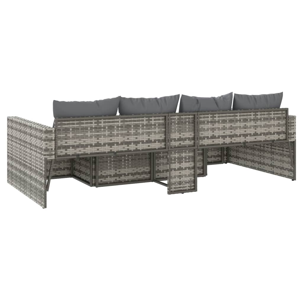 loungesæt til haven 2 dele med hynder polyrattan grå
