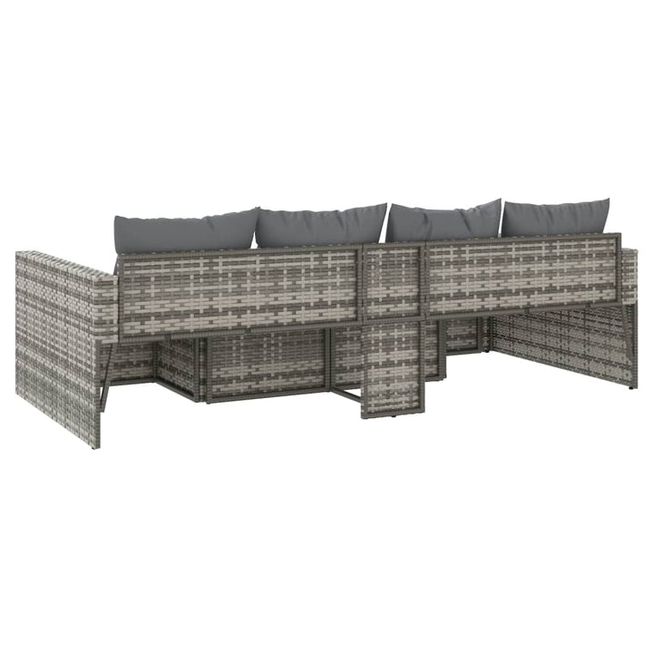 loungesæt til haven 2 dele med hynder polyrattan grå