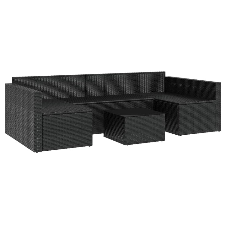 loungesæt til haven 2 dele med hynder polyrattan sort