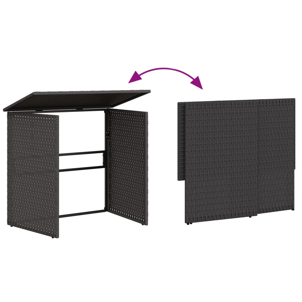 havesofa med bord og hynder L-formet polyrattan sort