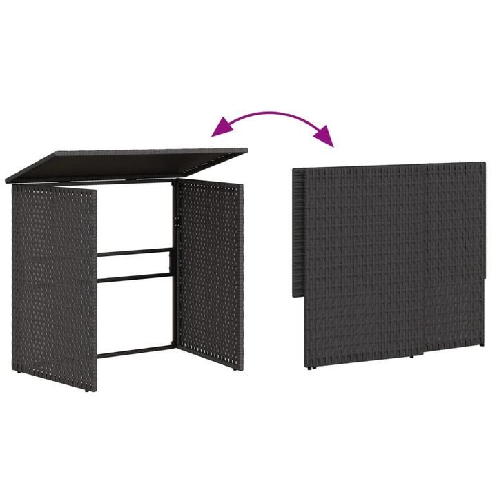 havesofa med bord og hynder L-formet polyrattan sort