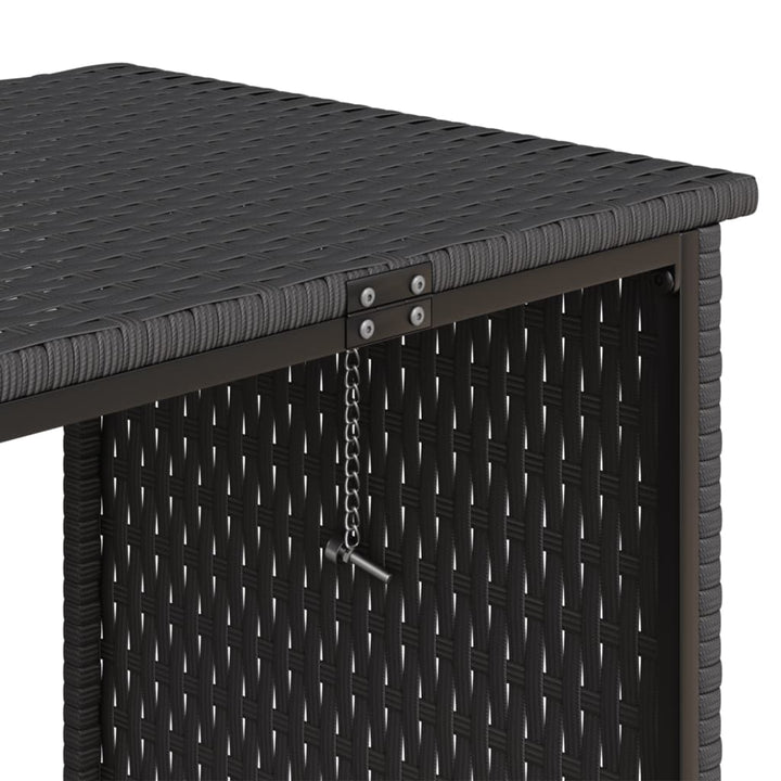 havesofa med bord og hynder L-formet polyrattan sort