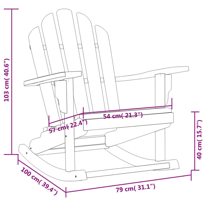 Adirondack-gyngestol 79x100x103 cm massivt teaktræ