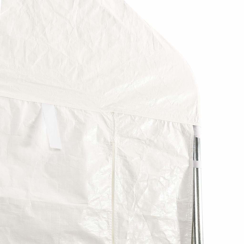 pavillon med tag 2,28x2,23x2,69 m polyethylen hvid