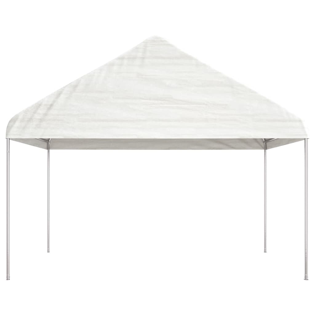 pavillon med tag 4,08x2,23x3,22 m polyethylen hvid