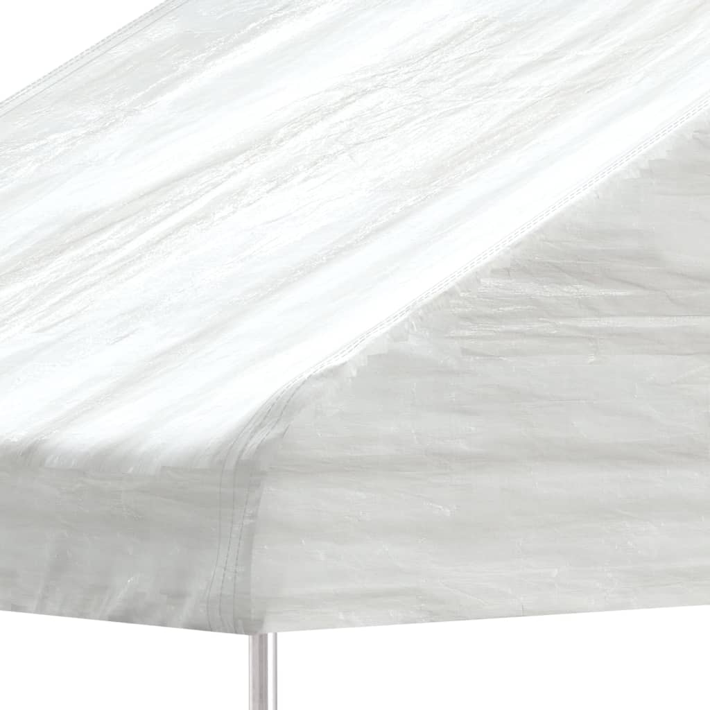 pavillon med tag 4,08x2,23x3,22 m polyethylen hvid