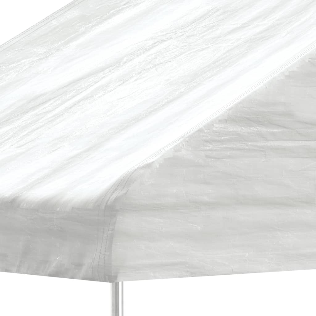 pavillon med tag 5,88x2,23x3,75 m polyethylen hvid