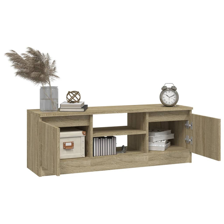 tv-bord med låge 102x30x36 cm sonoma-eg