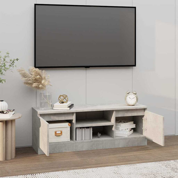 tv-bord med låge 102x30x36 cm betongrå