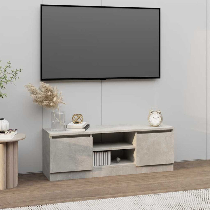 tv-bord med låge 102x30x36 cm betongrå