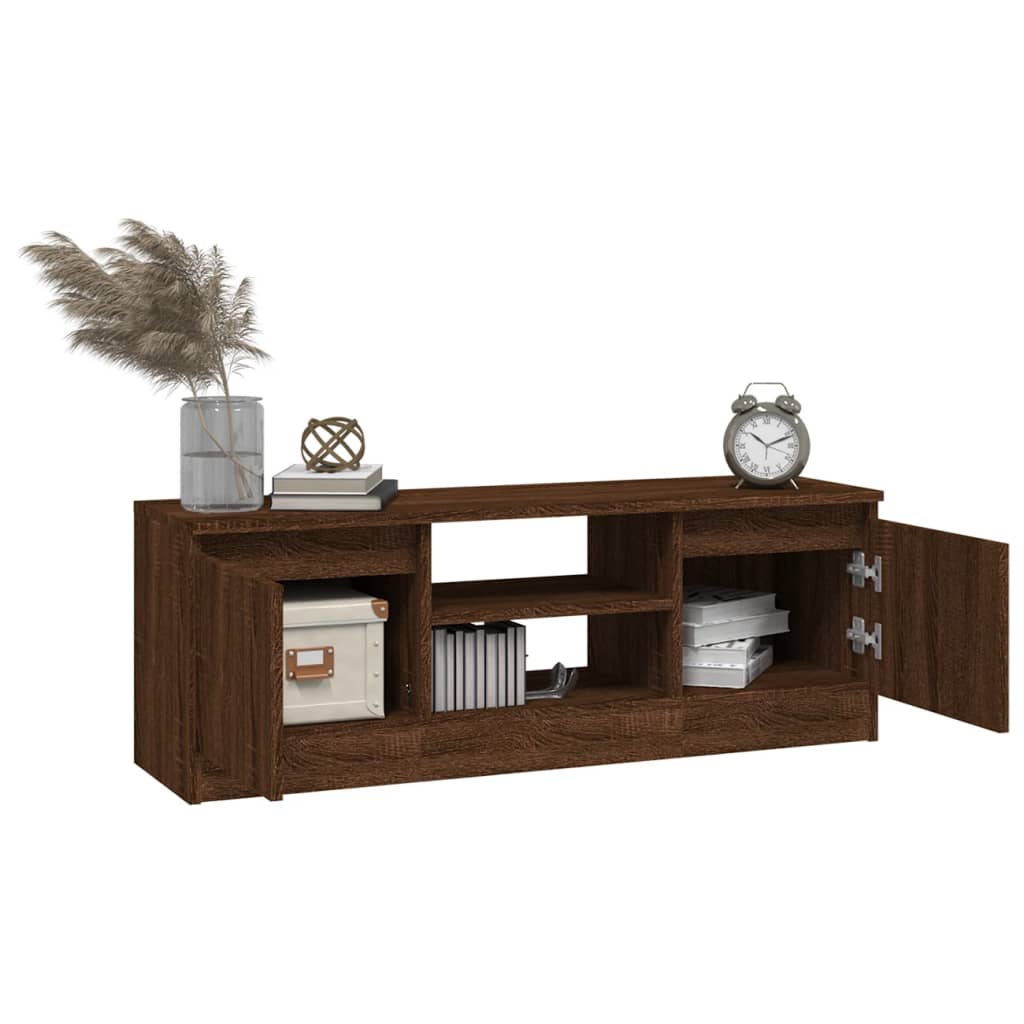 tv-bord med låge 102x30x36 cm brun egetræsfarve