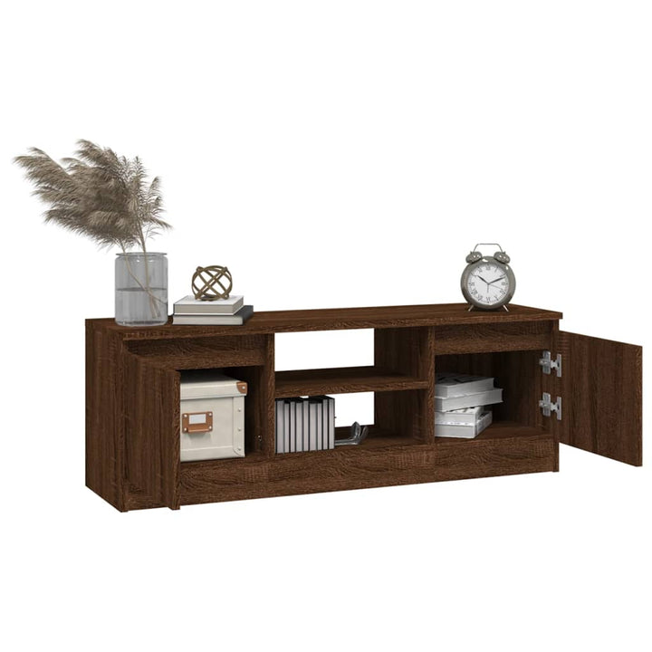 tv-bord med låge 102x30x36 cm brun egetræsfarve