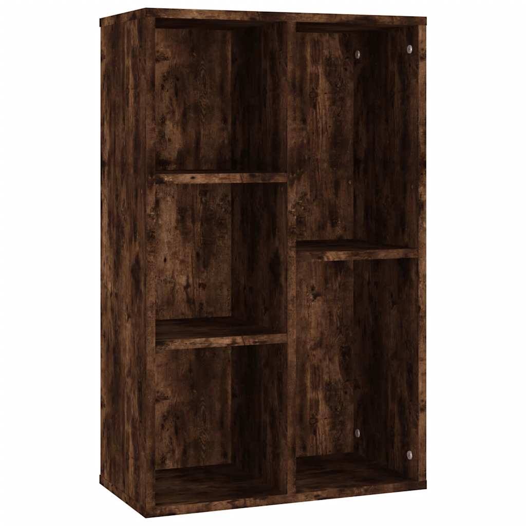 bogreol/skænk 50x25x80 cm konstrueret træ røget egetræ
