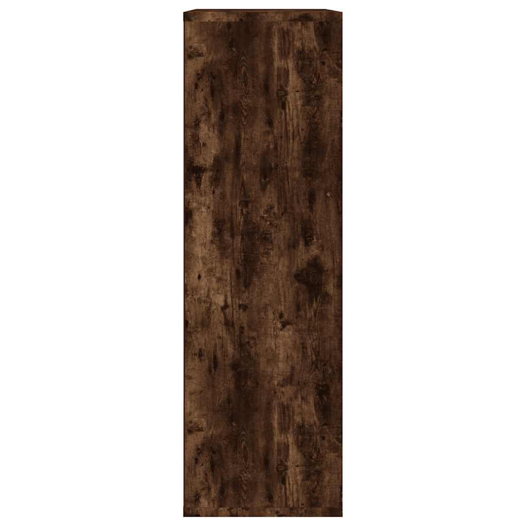 bogreol/skænk 50x25x80 cm konstrueret træ røget egetræ