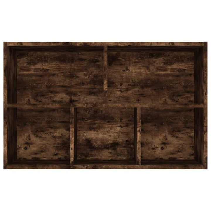 bogreol/skænk 50x25x80 cm konstrueret træ røget egetræ