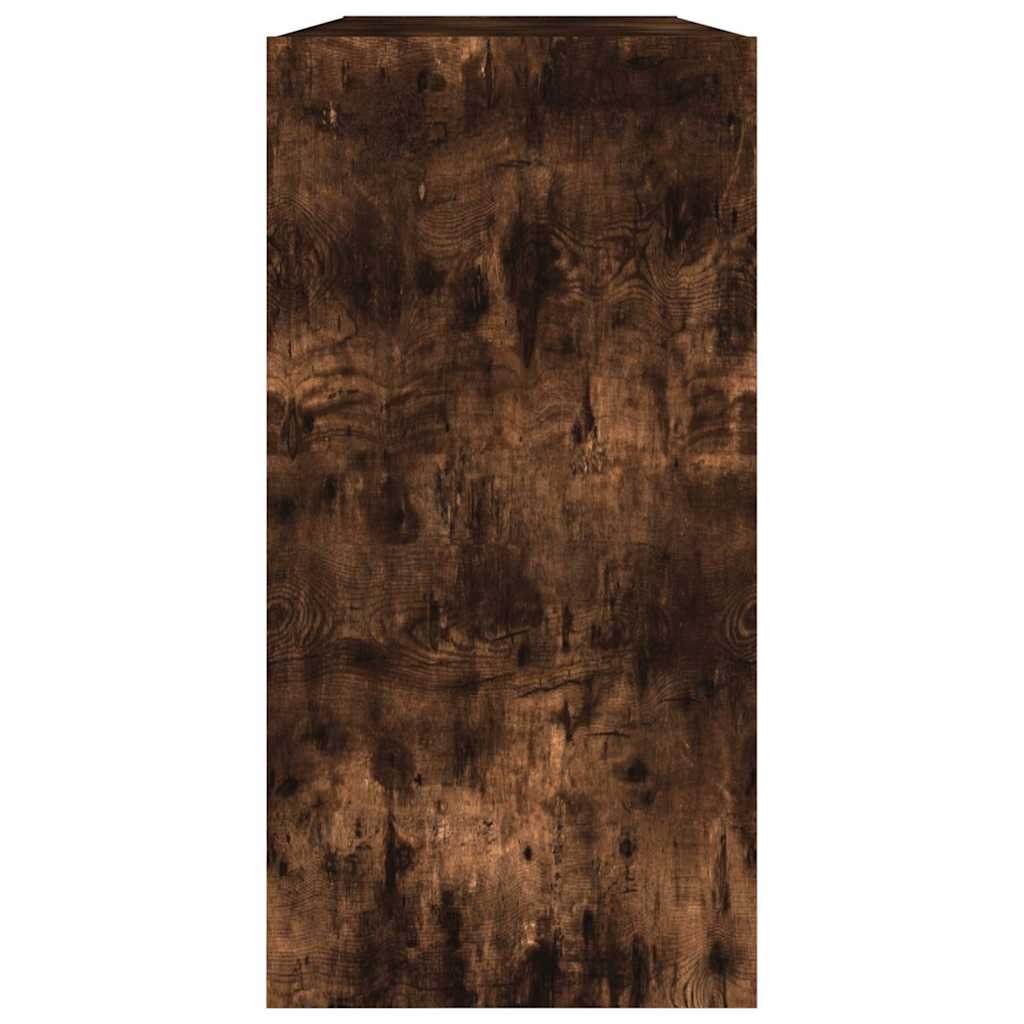 bogreol/skænk 50x25x80 cm konstrueret træ røget egetræ